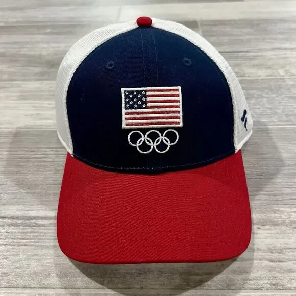 NWT FANATICS TEAM USA SNAPBACK CAP TRUCKER FLAG OLYMPICS TRUCKER MESH - Picture 1 of 6